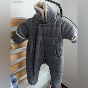 Jacadi Gray Quilted Bodysuit 9-12mo